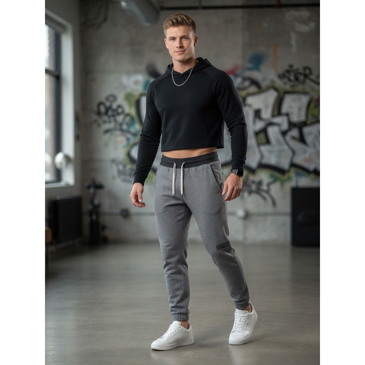Vuori The Rise The Shine Joggers Mens Small Gray Black Waistband Sweatpants